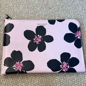 Kate Spade Pink and Black Floral Laptop Bag